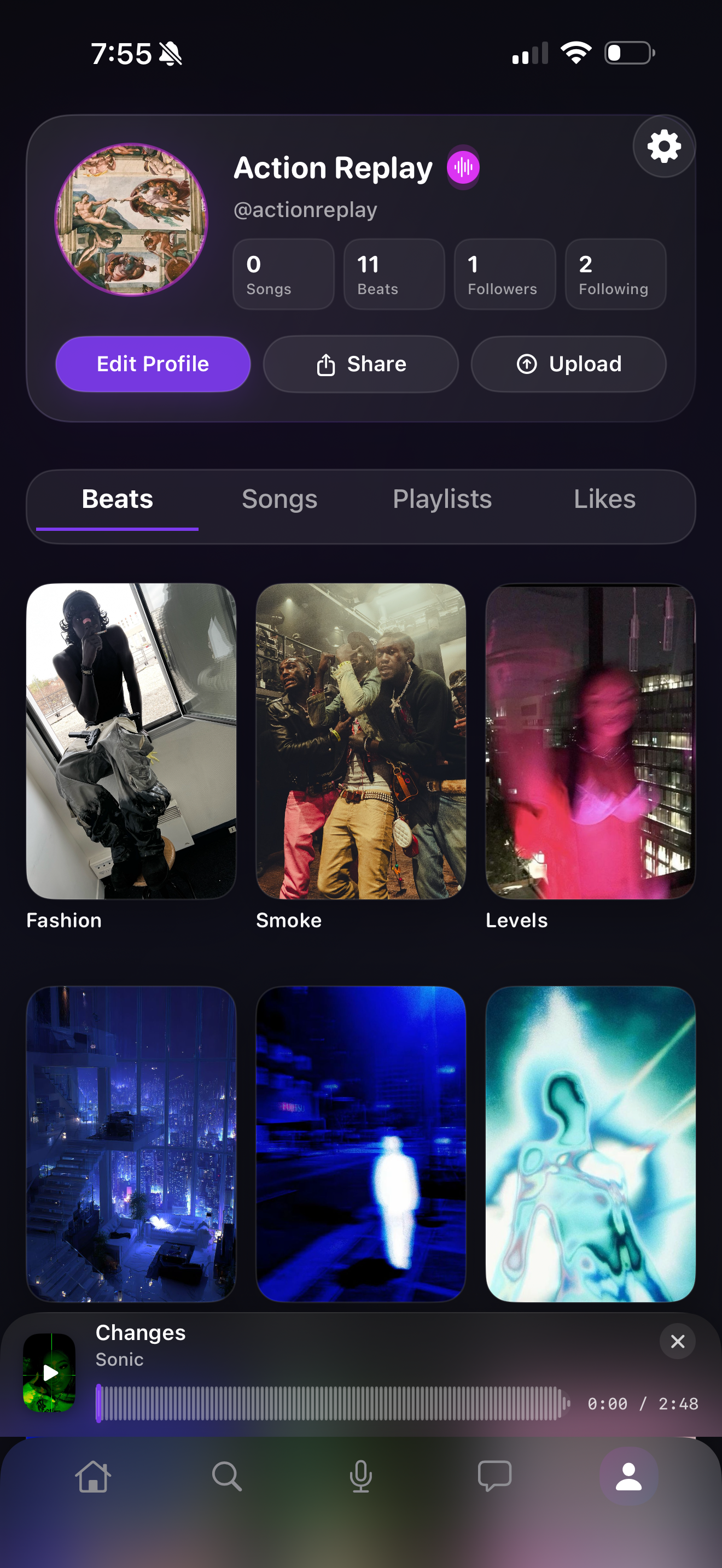 SoundSwipe profile app preview